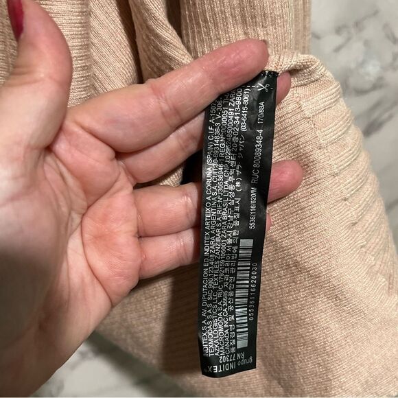 Zara Knit Cream Open Front Cardigan - Picture 5 of 7